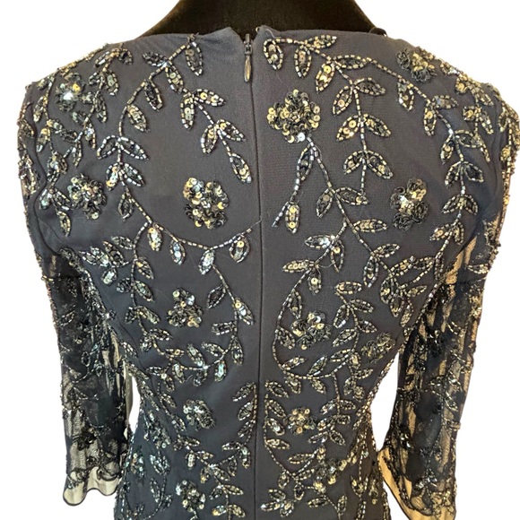 Aidan Mattox Blue Midnight Full Sequin Gown - Picture 10 of 12